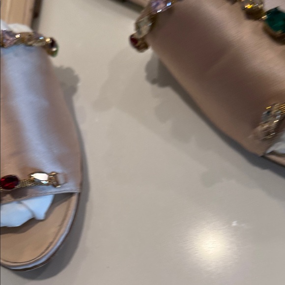 Oscar de la Renta Satin Mules with Jewel Accents - Picture 11 of 16